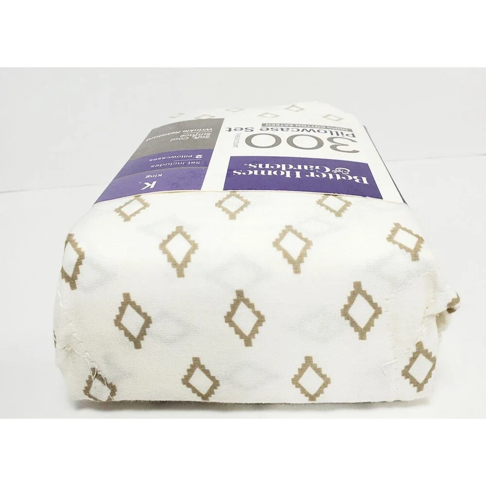 Better Homes & Gardens King Pillowcase Set 100% Cotton 300 Thread Count New